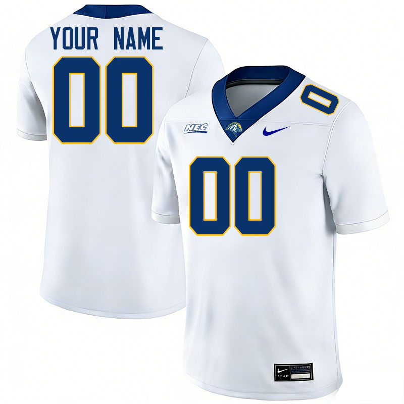 Custom Custom New Haven Chargers Name And Number Football Jerseys-White